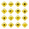 Yellow weather sign icons