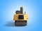 Yellow wheels Bulldozer 3d render on blue