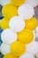 Yellow-white beautiful balloons for decoration