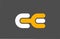 yellow white grey combination logo letter CE C E alphabet design icon