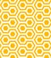 Yellow and White Hexagons Seamless Pattern. Vector Geometric Ornament. Simple Illustration for Honey Packaging