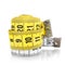 Yellow and white measuring tape