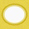 Yellow and white polka dot oval border with copy space