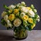 Yellow And White Rose Vase Arrangement In Aquirax Uno Style