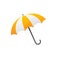 Yellow white umbrella