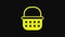 Yellow Wicker basket icon isolated on black background. 4K Video motion graphic animation