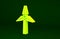 Yellow Wind turbine icon isolated on green background. Wind generator sign. Windmill for electric power production