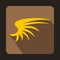 Yellow wing icon in flat style