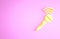Yellow Wireless microphone icon isolated on pink background. On air radio mic microphone. Speaker sign. Minimalism