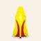 Yellow Woman High Heel Shoe. Vector Illustration