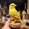 Yellow Wood Bird 3d Printed In Traditional Portrait Miniature Style