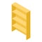 Yellow wood shelf icon, isometric style