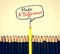 yellow wooden pencil arrange with make a difference concept