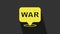Yellow The word war icon isolated on grey background. International military conflict. Army. Armament. Nuclear weapon