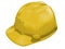 Yellow worker helmet of a construction site on a white background 3d rendering