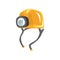 Yellow worker helmet with flashlight