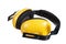 Yellow working protective headphones