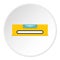 Yellow working tool bubble level icon circle