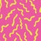 Yellow worm on a pink sheet. Simple microbes. Seamless children`s backgrounds with funny maggots. For children`s creativity