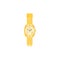 Yellow wrist watch icon, cartoon style