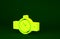 Yellow Wrist watch icon isolated on green background. Wristwatch icon. Minimalism concept. 3d illustration 3D render