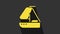 Yellow Yacht sailboat or sailing ship icon isolated on grey background. Sail boat marine cruise travel. 4K Video motion
