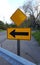 Yellow yield and pedestrian arrow