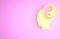 Yellow Yin Yang symbol of harmony and balance icon isolated on pink background. Minimalism concept. 3d illustration 3D