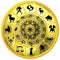 Yellow Zodiac Disc with Signs