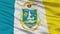 Yellowknife City Flag, Canada, Northwest Territories, Closeup View