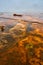 Yellowstone Basin detail of colorful acidic grounds and steam