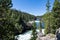 Yellowstone National Park - brink of the upper falls area in the Grand Canyon of the Yellowstone