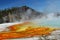 Yellowstone National Park, Colorful Run-off at Excelsior Geyser, Midway Geyser Basin, Wyoming, USA