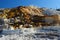 Yellowstone National Park, Mammoth Hot Springs, Evening Light on Minerva Terraces, Wyoming, USA