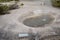 YELLOWSTONE NATIONAL PARK, WYOMING - JUNE 7, 2017: Yellow Funnel Spring Bubbles in the Back Basin Area of Norris Geyser Basin