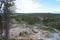 YELLOWSTONE NATIONAL PARK, WYOMING - JUNE 9, 2017: Artists` Paintpots From Paintpot Hill in Gibbon Geyser Basin