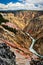 Yellowstone river in colorful deep canyon of one of the most famous US national park