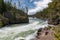 The Yellowstone river plunging down