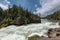 The Yellowstone river plunging down