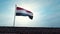 Yemen backlit flag waving over wall - 3d animation video