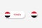 Yemen button flag in illustration of oval shaped with word of Yemen.