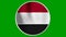Yemen Circular Flag Loop - Realistic 4K flag waving in the wind.