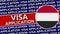 Yemen Circular Flag with Visa Application Titles