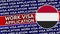 Yemen Circular Flag with Work Visa Application Titles
