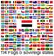 Yemen, collection of vector images of flags of the world
