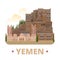 Yemen country design template Flat cartoon style w