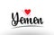 Yemen country text typography logo icon design