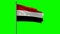 Yemen Flag 3D animation with green screen