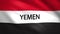 Yemen flag with the name of the country