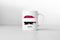 Yemen flag on white coffee mug.